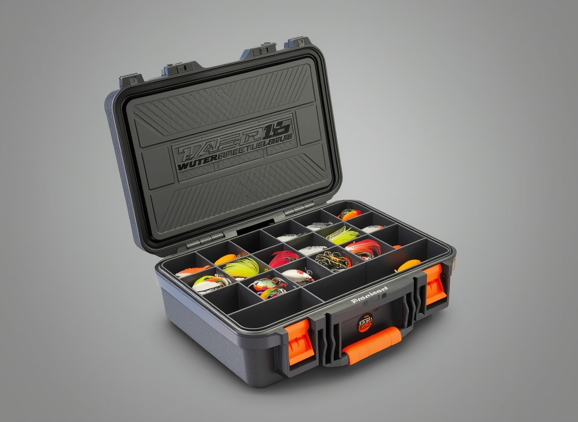 Premium waterproof tackle box with compartments